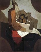 Juan Gris the red blanket  on the table oil painting